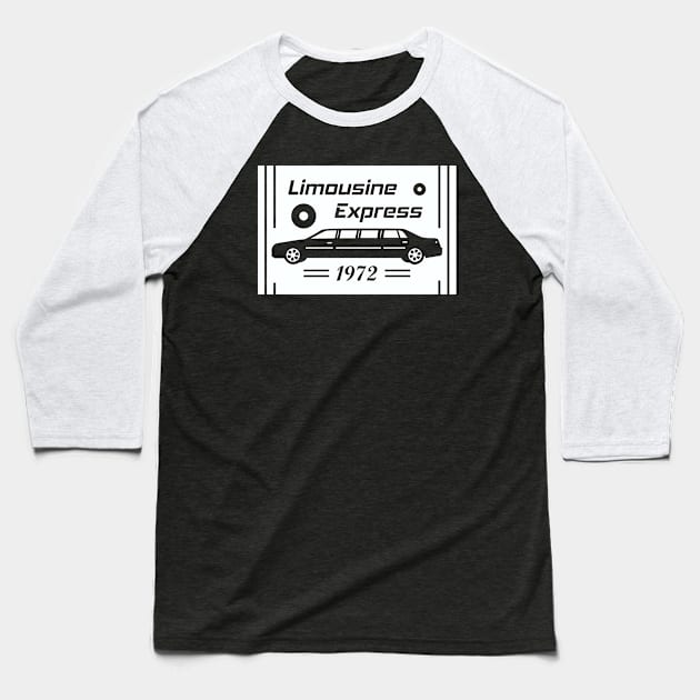 Limousine Express (white) Baseball T-Shirt by PEARSTOCK